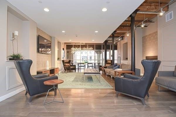 Dining room, Interior, Living room, Pendant Lights, Recessed Lighting, Wooden Beams, Wood Texture Flooring