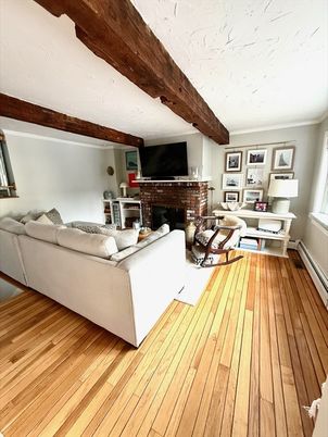Fireplace, Interior, Living room, Wooden Beams, Wood Texture Flooring