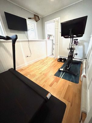 Fitness Equipment, Interior, Wood Texture Flooring