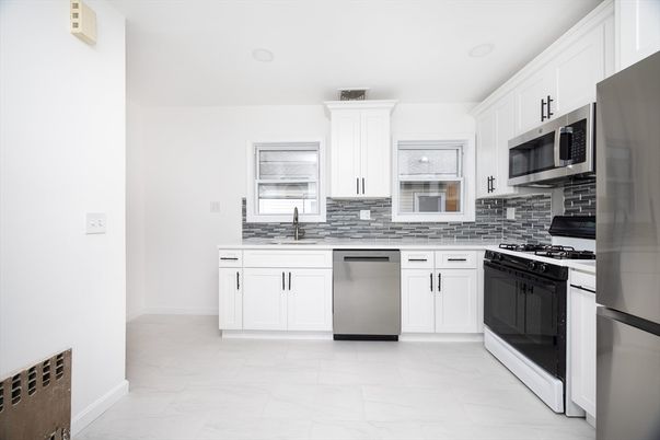 Interior, Kitchen, Marble, Recessed Lighting, Stainless Steel Appliances
