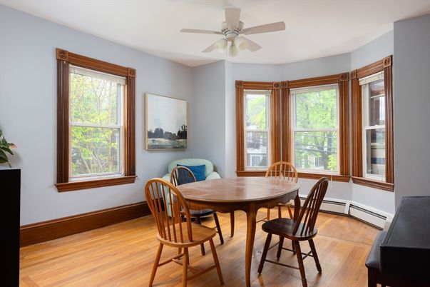 Dining room, Interior, Wood Texture Flooring