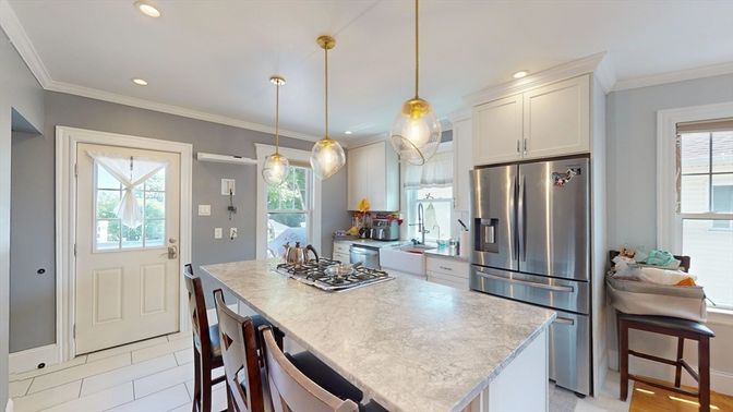 Interior, Kitchen, Pendant Lights, Recessed Lighting, Stainless Steel Appliances