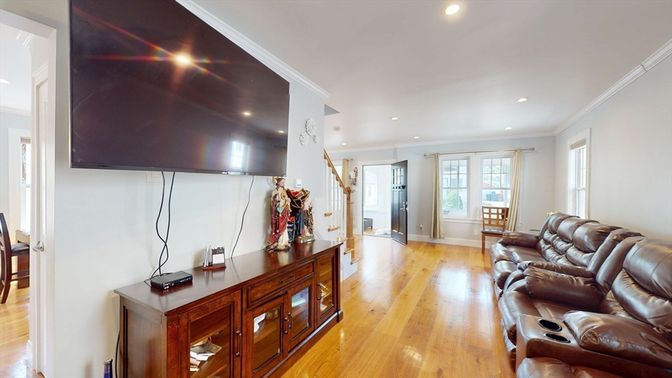 Home Theatre Room, Interior, Living room, Recessed Lighting, Wood Texture Flooring