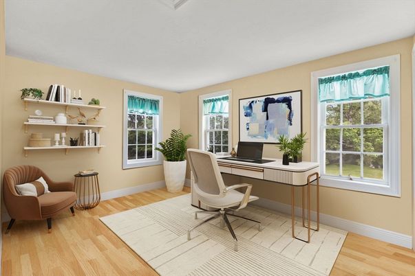 Home Office, Interior, Wood Texture Flooring