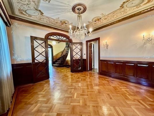 Chandelier, Interior, Wood Texture Flooring