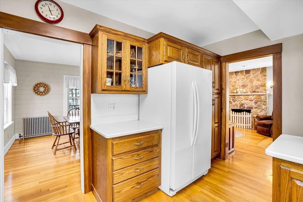 Interior, Kitchen, Stone Walls, Wood Texture Flooring