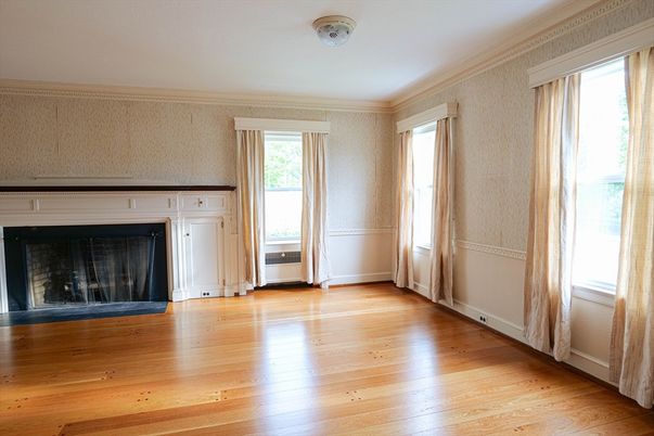 Empty room, Fireplace, Interior, Wood Texture Flooring