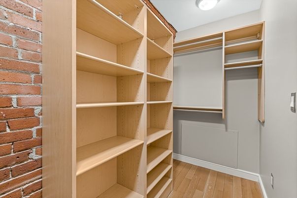 Interior, Stone Walls, Walk-in Closets, Wood Texture Flooring