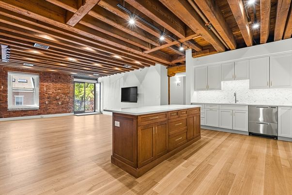 Interior, Kitchen, Stainless Steel Appliances, Stone Walls, Wooden Beams, Wooden Ceilings, Wood Texture Flooring