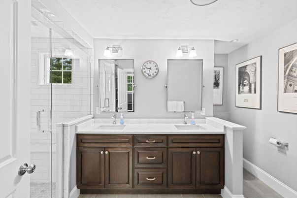 Bathroom, Dual Sink Vanities, Glass Shower, Interior