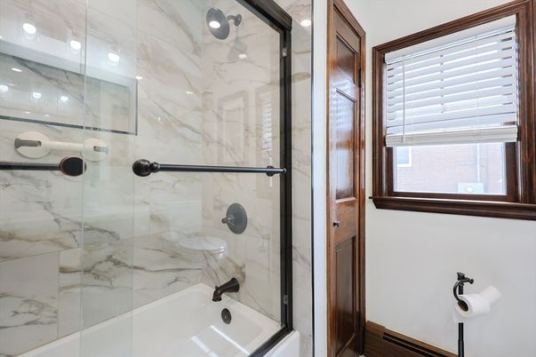 Bathroom, Glass Shower, Interior, Marble Walls