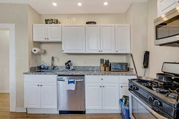 Interior, Kitchen, Recessed Lighting, Wood Texture Flooring