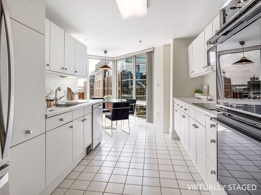 Dining room, Interior, Kitchen, Pendant Lights, Stainless Steel Appliances