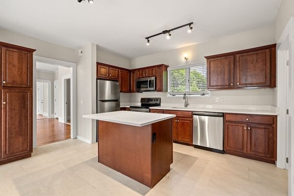Interior, Kitchen, Stainless Steel Appliances, Wood Texture Flooring