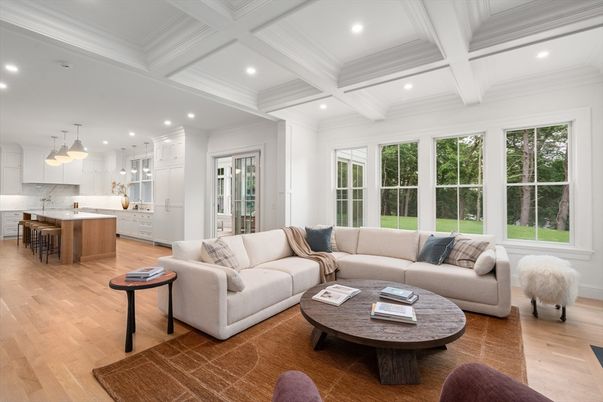 Interior, Kitchen, Living room, Pendant Lights, Recessed Lighting, Wood Texture Flooring