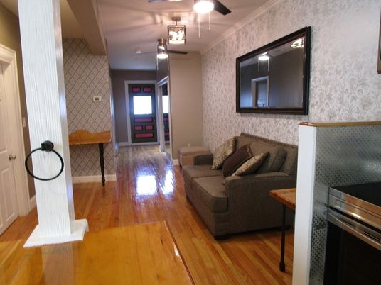 Interior, Living room, Stainless Steel Appliances, Wood Texture Flooring