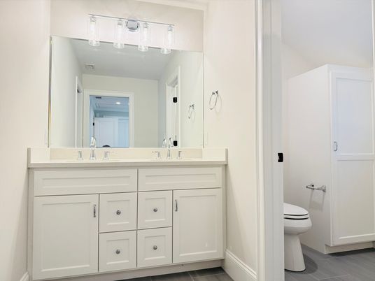 Bathroom, Dual Sink Vanities, Interior, Wood Texture Flooring