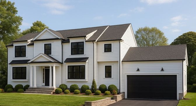 Attached, Exterior, Facade, Farmhouse