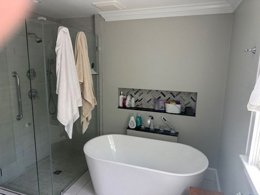 Bathroom, Free Standing Baths, Glass Shower, Interior