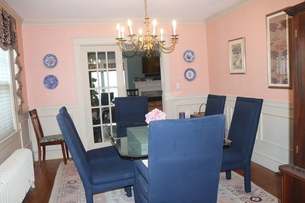 Chandelier, Dining room, Interior, Wood Texture Flooring