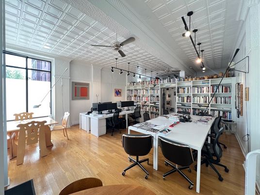 Home Office, Interior, Pendant Lights, Wood Texture Flooring