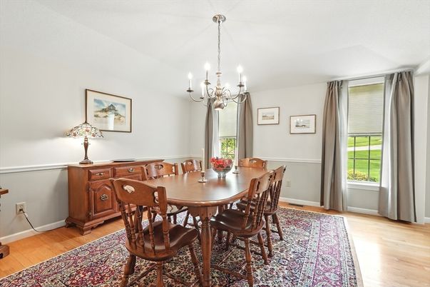Chandelier, Dining room, Interior, Wood Texture Flooring