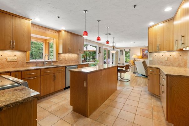 Interior, Kitchen, Living room, Pendant Lights, Recessed Lighting, Stainless Steel Appliances, Wood Texture Flooring
