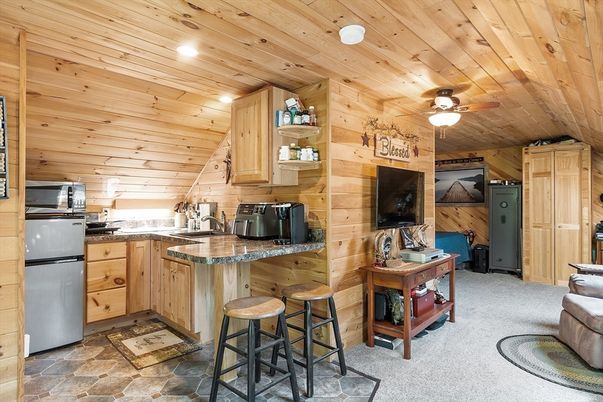 Interior, Kitchen, Recessed Lighting, Wooden Ceilings, Wooden Walls
