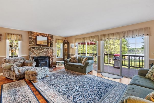 Fireplace, Interior, Living room, Stone Walls, Wood Texture Flooring