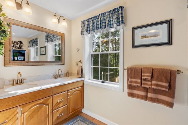 Bathroom, Dual Sink Vanities, Interior, Wood Texture Flooring