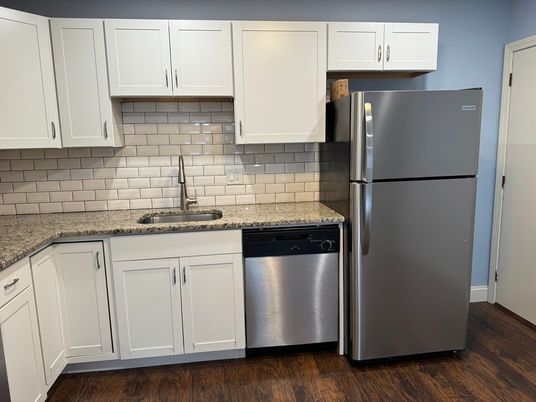 Interior, Kitchen, Stainless Steel Appliances, Wood Texture Flooring