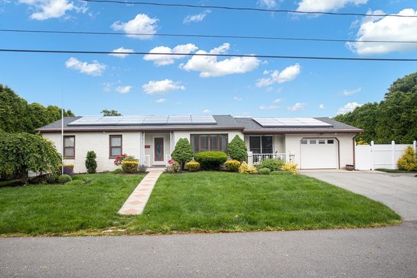 Attached, Exterior, Facade, Solar Panels, Ranch