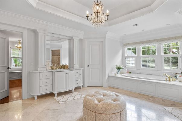 Bathroom, Chandelier, Interior, Recessed Lighting