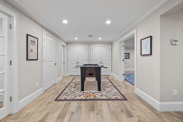 Game Room, Interior, Recessed Lighting, Wood Texture Flooring