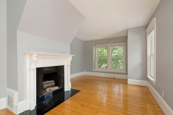 Empty room, Fireplace, Interior, Wood Texture Flooring