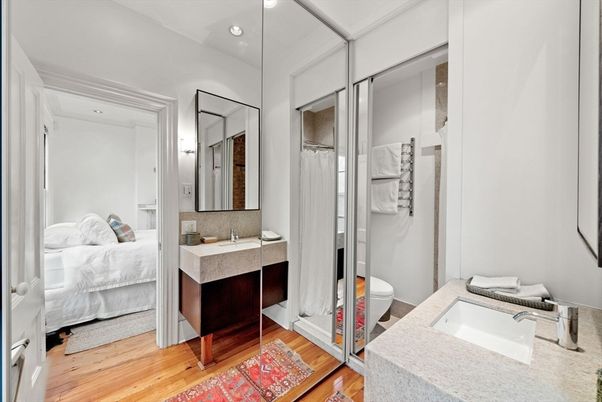 Bathroom, Bedroom, Interior, Recessed Lighting, Wood Texture Flooring