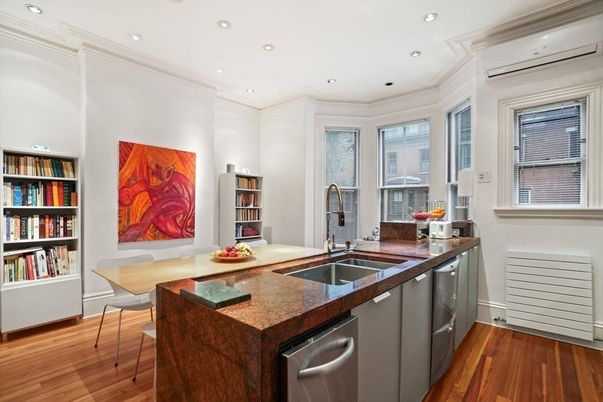 Dining room, Interior, Kitchen, Recessed Lighting, Wood Texture Flooring