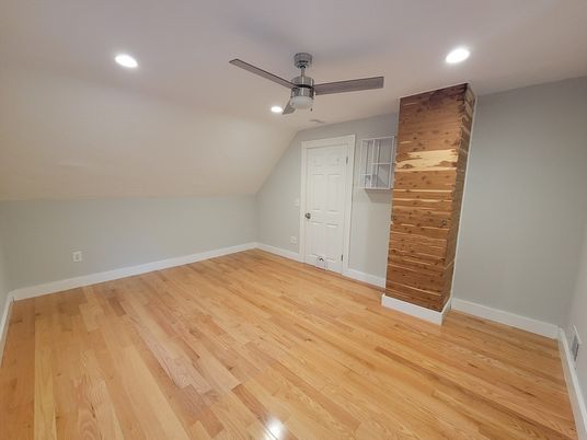 Empty room, Interior, Recessed Lighting, Wood Texture Flooring, Wooden Walls