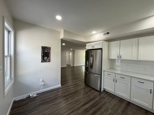 Interior, Kitchen, Recessed Lighting, Wood Texture Flooring