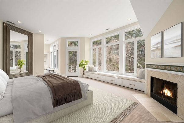 Bedroom, Fireplace, Interior, Recessed Lighting