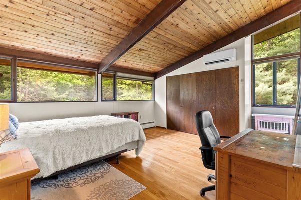 Bedroom, Home Office, Interior, Wooden Beams, Wooden Ceilings, Wood Texture Flooring