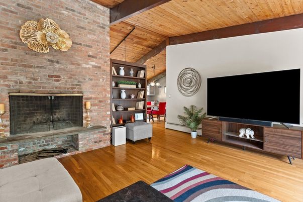 Fireplace, Interior, Stone Walls, Wooden Beams, Wooden Ceilings, Wood Texture Flooring