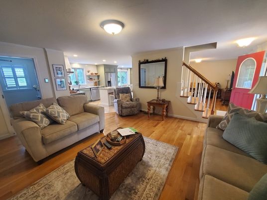 Interior, Kitchen, Living room, Recessed Lighting, Wood Texture Flooring