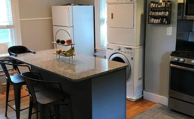 Interior, Kitchen, Washer, Wood Texture Flooring