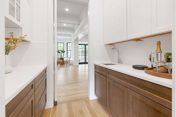 Interior, Kitchen, Recessed Lighting, Wood Texture Flooring