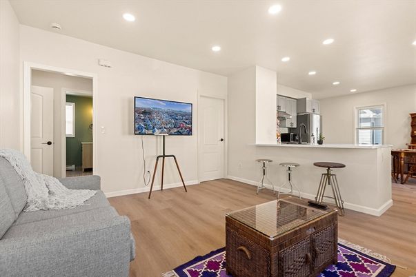 Interior, Kitchen, Recessed Lighting, Wood Texture Flooring