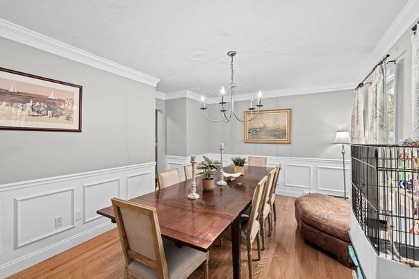Chandelier, Dining room, Interior, Wood Texture Flooring