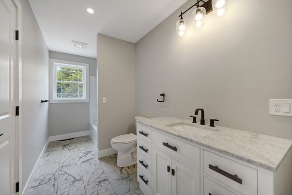 Bathroom, Interior, Marble, Recessed Lighting