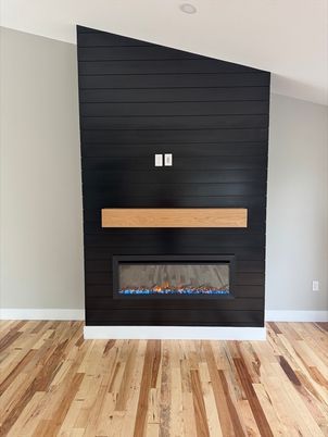 Fireplace, Interior, Wood Texture Flooring