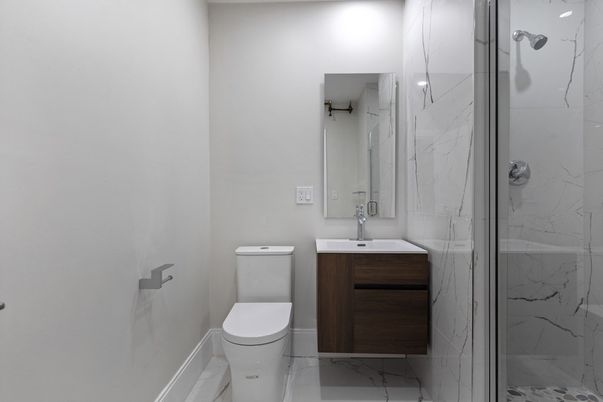 Bathroom, Glass Shower, Interior, Marble, Marble Walls